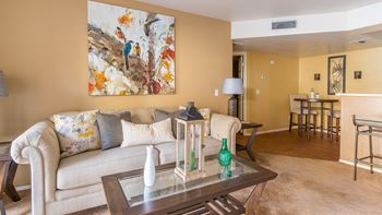 Arboretum Living room view with wooden floors
